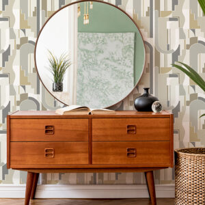 Odele Dark Honey Geometric Archways Wallpaper