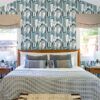 0087607 odele blue geometric archways wallpaper