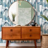 0087608 odele blue geometric archways wallpaper