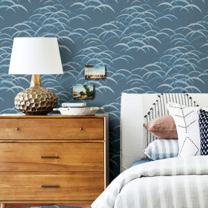 Kasia Dark Blue Abstract Wallpaper