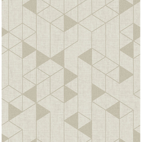 Fairbank Champagne Linen Geometric Wallpaper by Scott Living