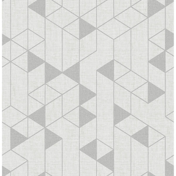 Fairbank Silver Linen Geometric Wallpaper by Scott Living