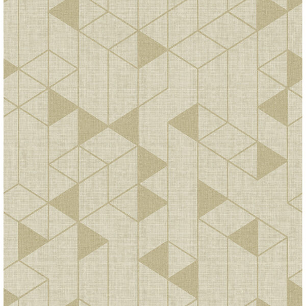 Fairbank Gold Linen Geometric Wallpaper by Scott Living