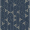 Fairbank Navy Linen Geometric Wallpaper by Scott Living