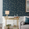 Fairbank Navy Linen Geometric Wallpaper by Scott Living - Image 2
