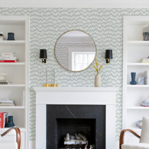 Holmby Seafoam Brushstroke Zigzag Wallpaper by Scott Living