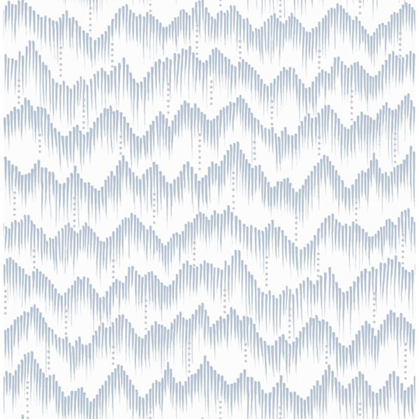 Holmby Light Blue Brushstroke Zigzag Wallpaper by Scott Living