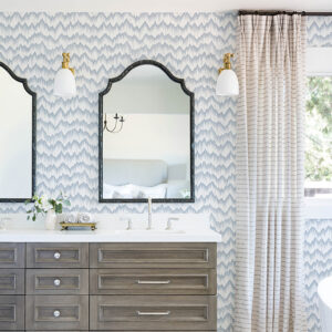 Holmby Light Blue Brushstroke Zigzag Wallpaper by Scott Living
