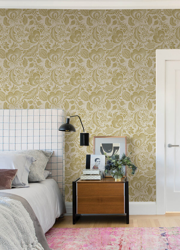 Culver Mustard Jacobean Wallpaper by Scott Living - Image 3
