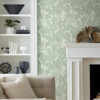 Brentwood Green Palm Leaves Wallpaper by Scott Living - Image 2