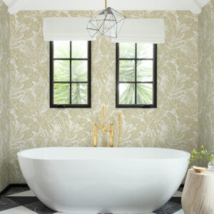Brentwood Yellow Palm Leaves Wallpaper by Scott Living