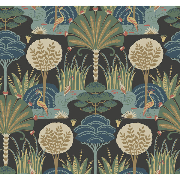Mandeville Multicolor Tropical Paradise Wallpaper by Scott Living