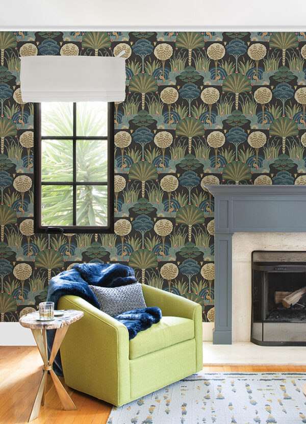 Mandeville Multicolor Tropical Paradise Wallpaper by Scott Living - Image 3