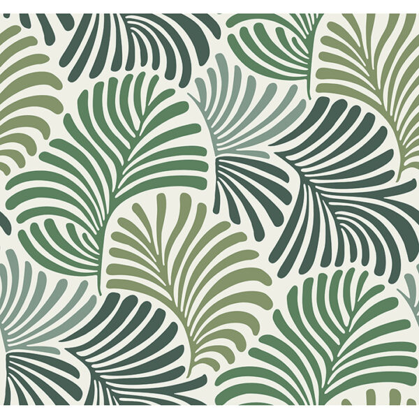 Trousdale Green Fanning Flora Wallpaper by Scott Living