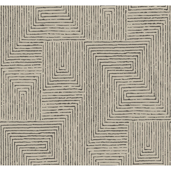 Mortenson Taupe Geometric Wallpaper by Scott Living