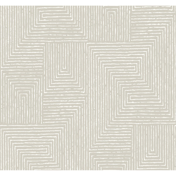 Mortenson Light Grey Geometric Wallpaper by Scott Living