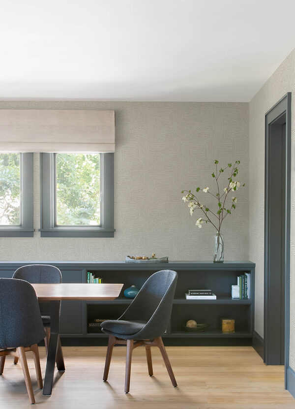 Mortenson Light Grey Geometric Wallpaper by Scott Living - Image 2