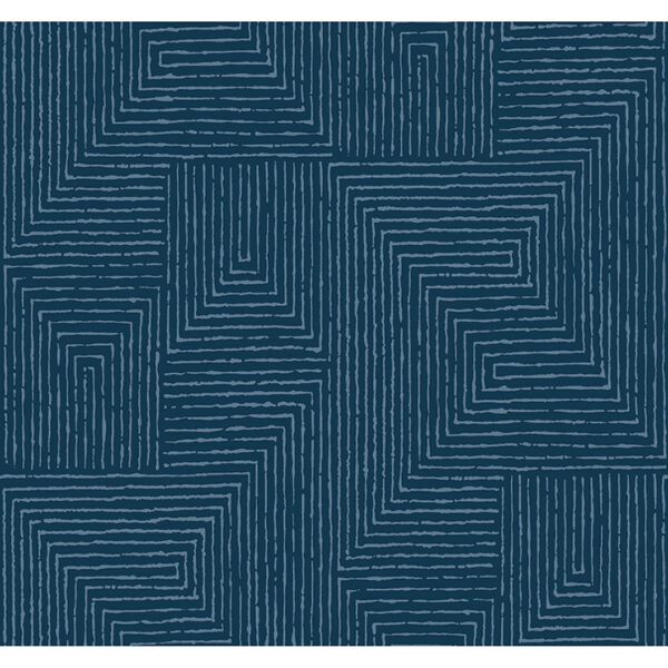 Mortenson Navy Geometric Wallpaper by Scott Living