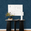 Mortenson Navy Geometric Wallpaper by Scott Living - Image 3