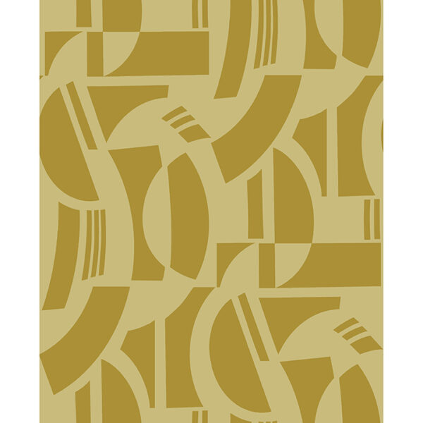 Carter Gold Geometric Flock Wallpaper by Scott Living