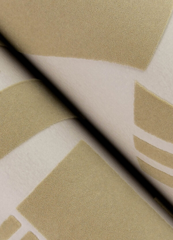 Carter Light Brown Geometric Flock Wallpaper by Scott Living - Image 3