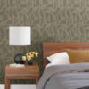 Carter Light Brown Geometric Flock Wallpaper by Scott Living - Image 2
