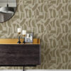 Carter Light Brown Geometric Flock Wallpaper by Scott Living - Image 4