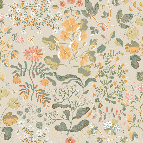 0089020 groh apricot floral wallpaper
