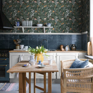 Brittsommar Evergreen Woodland Floral Wallpaper