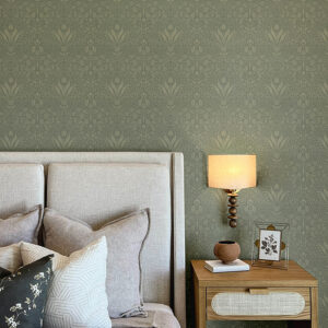 Mara Green Tulip Ogee Wallpaper