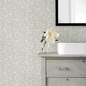 Lindlöv Light Grey Leafy Vines Wallpaper