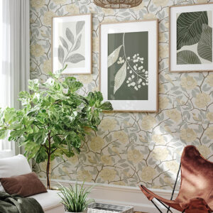 Bernadina Light Yellow Rosebush Wallpaper