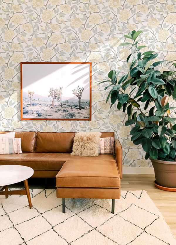 0089169 bernadina light yellow rosebush wallpaper