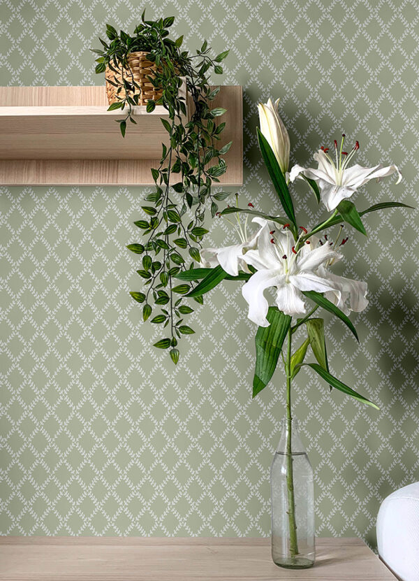0089192 trevor moss leaf trellis wallpaper