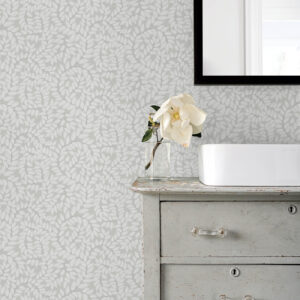 Lindlöv Grey Leafy Vines Wallpaper