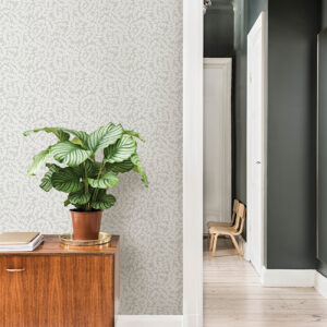 Lindlöv Grey Leafy Vines Wallpaper