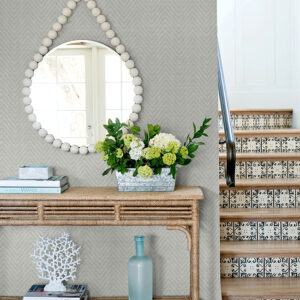Glynn Light Grey Chevron Wallpaper