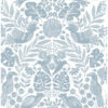 0089871 nestle blue bird block print wallpaper
