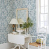 0089874 nestle blue bird block print wallpaper