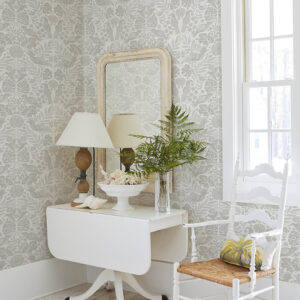 Nestle Dove Bird Block Print Wallpaper