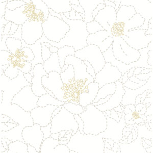 0089906 gardena white embroidered floral wallpaper