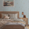 0089929 gardena sky blue embroidered floral wallpaper