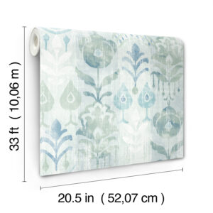 Pavord Green Floral Shibori Wallpaper