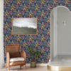 0089954 cultivate navy springtime blooms wallpaper