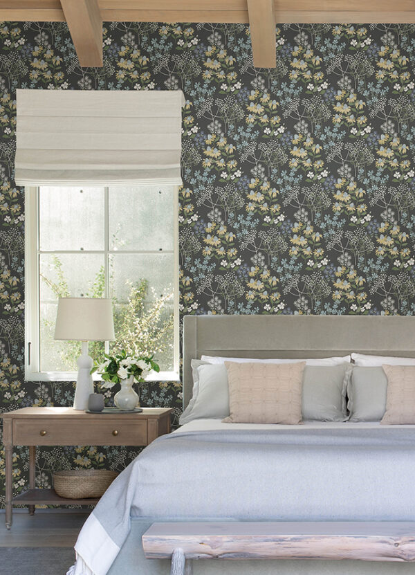 0089964 cultivate grey springtime blooms wallpaper