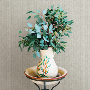 Lawndale Taupe Textured Pinstripe Wallpaper