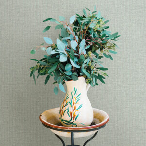 Lawndale Sage Textured Pinstripe Wallpaper