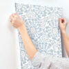0090070 divine light blue abstract medallion wallpaper