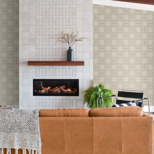 Manor Taupe Geometric Trellis Wallpaper
