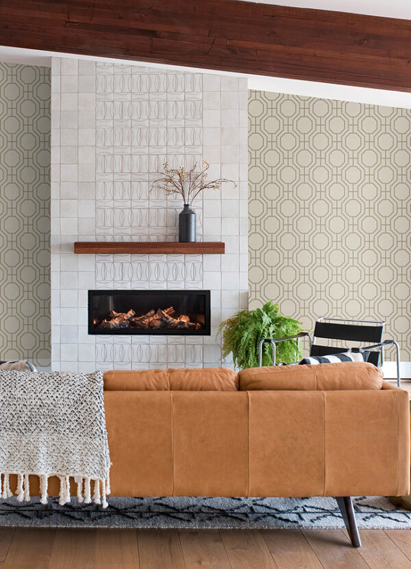 0090103 manor taupe geometric trellis wallpaper